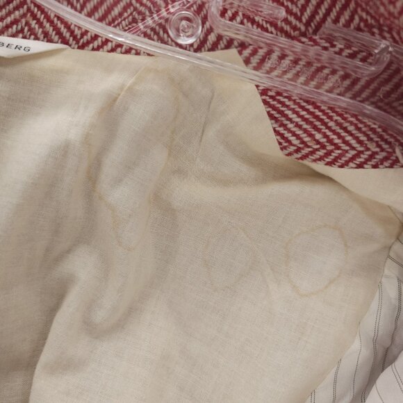 DIANE VON FURSTENBERG Princess Coat Red Herringbone Double Breasted Size 10 - Picture 9 of 9